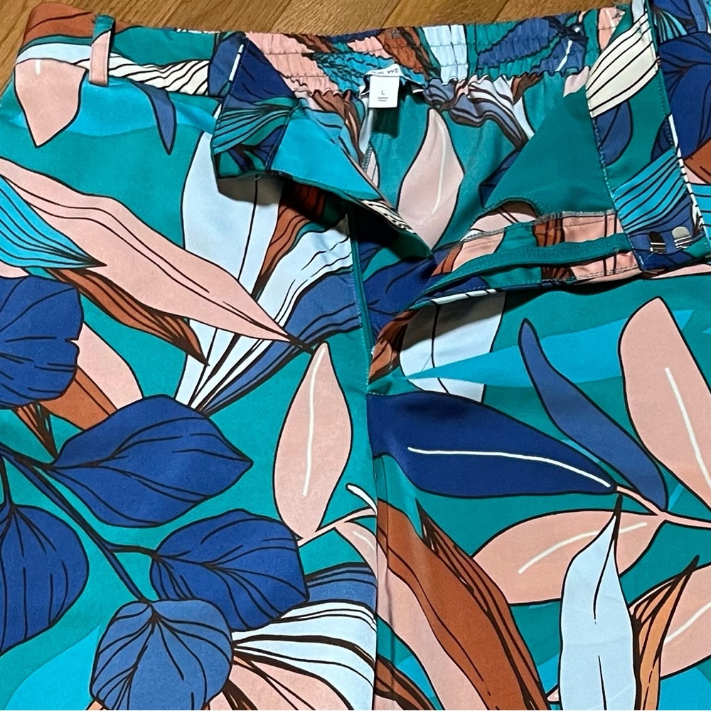 NWOT Two Piece Set - Nine West Jacket + Pants Tropical Leaf Print - Size Large - Picture 10 of 10